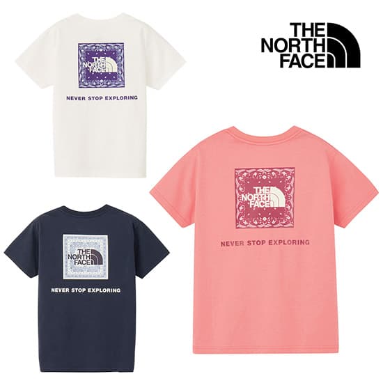 ザノースフェイス ショートスリーブバンダナスクェアロゴティー NTJ32546 キッズ/子供用 半袖Tシャツ S/S Bandana Square Logo Tee 2026年春夏新作