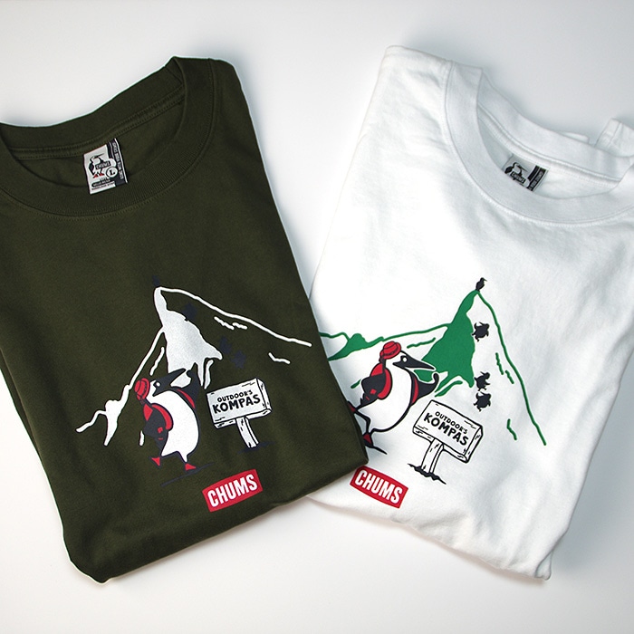 チャムス KOMPAS40周年記念 チャムスコラボTシャツ 「石鎚山」CH11-2811  レディース/女性用 Tシャツ OUTDOOR'S KOMPAS 40th T-Shirt