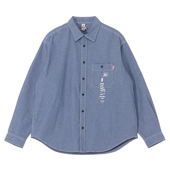チャムス 守矢努シャンブレーロングスリーブシャツ CH02-1276 メンズ/男性用 長袖シャツ 守矢努 Chambray L/S Shirt ※クリアランスセール【返品交換不可】