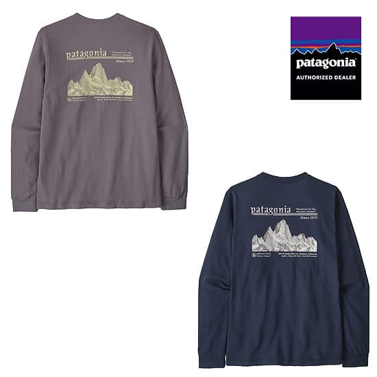 パタゴニア メンズ・ロングスリーブ・ミッドウェイト・ハット・トリッパー・スカイライン・Tシャツ 37896 メンズ/男性用 長袖Tシャツ M's L/S MW Hut Tripper Skyline T-Shirt 2026年秋冬新作