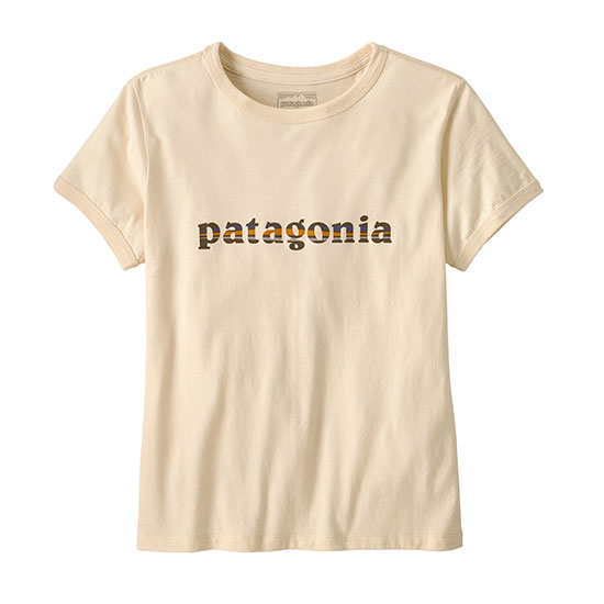 パタゴニア ウィメンズ・'73 テキスト・ロゴ・オーガニック・リンガー・ティー 37785 レディース/女性用 半袖Tシャツ W's '73 Text Logo Organic Ringer Tee リンガーTシャツ アウトドアウエア 2025年秋冬