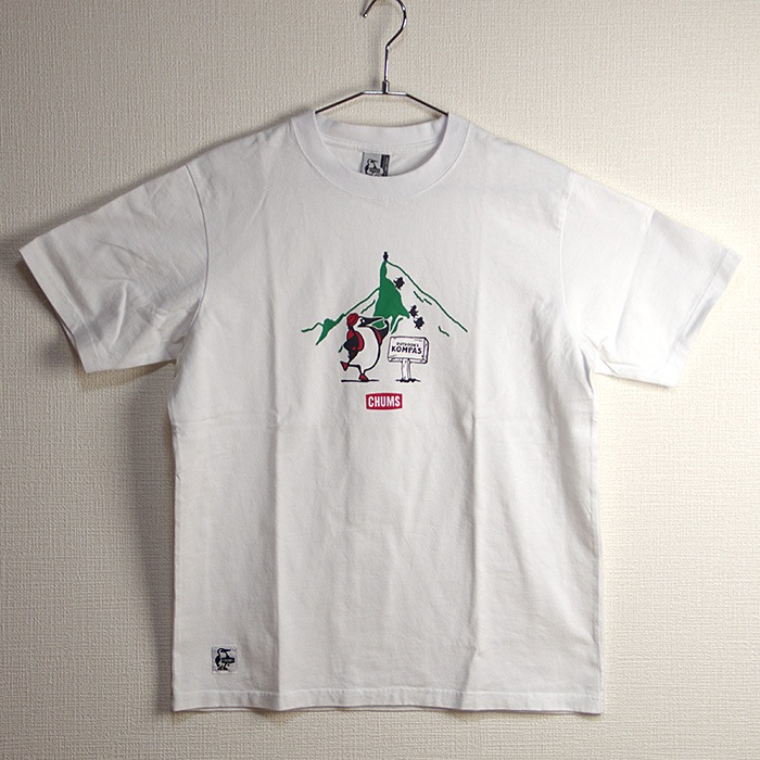 チャムス（CHUMS） アウトドアーズコンパス40周年記念 チャムスコラボTシャツ 「石鎚山」CH01-2811  メンズ/男性用 半袖Tシャツ OUTDOOR'S KOMPAS 40th T-Shirt コットンT 