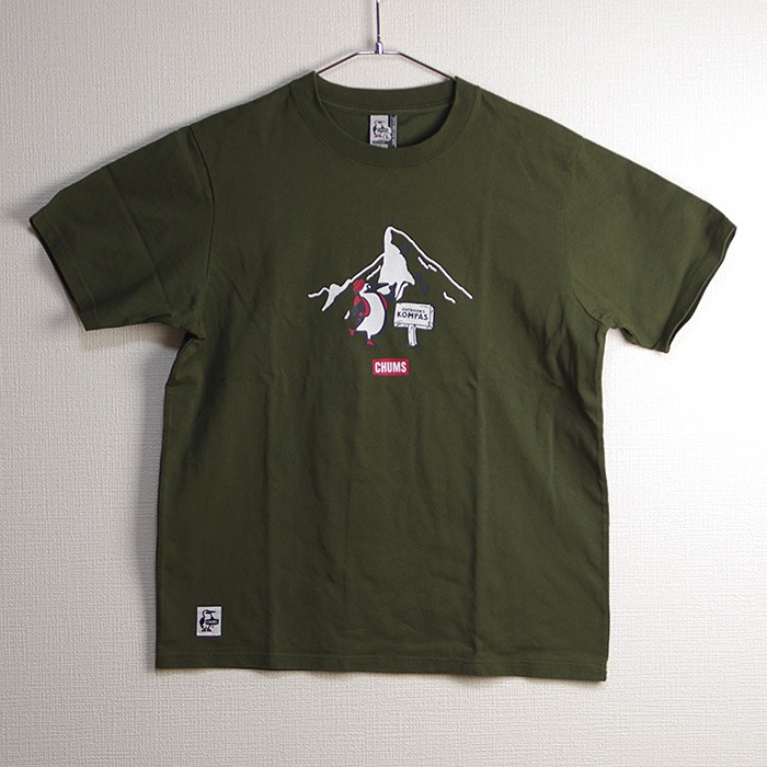チャムス（CHUMS） アウトドアーズコンパス40周年記念 チャムスコラボTシャツ 「石鎚山」CH01-2811  メンズ/男性用 半袖Tシャツ OUTDOOR'S KOMPAS 40th T-Shirt コットンT 