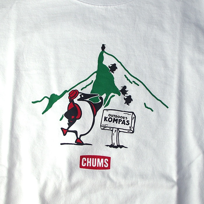 チャムス（CHUMS） アウトドアーズコンパス40周年記念 チャムスコラボTシャツ 「石鎚山」CH01-2811  メンズ/男性用 半袖Tシャツ OUTDOOR'S KOMPAS 40th T-Shirt コットンT 
