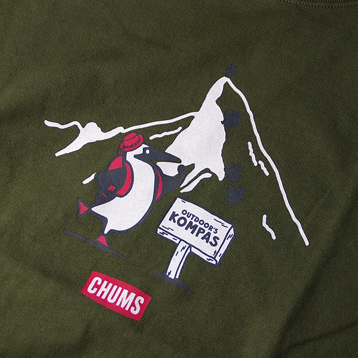 チャムス（CHUMS） アウトドアーズコンパス40周年記念 チャムスコラボTシャツ 「石鎚山」CH01-2811  メンズ/男性用 半袖Tシャツ OUTDOOR'S KOMPAS 40th T-Shirt コットンT 