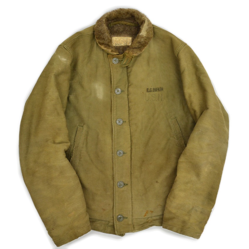 40's U.S.N. N-1 デッキジャケット ステンシル 初期 ピケ ... 36