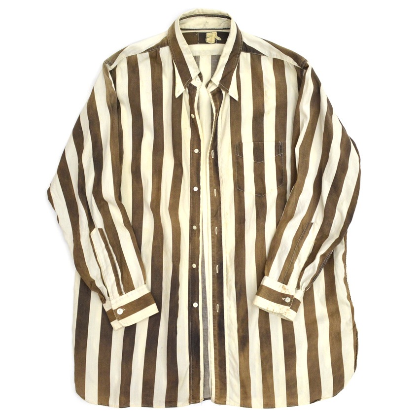 ～40's POWERS STRIPE LONG SLEEVE SHIRT'S ... 151/2