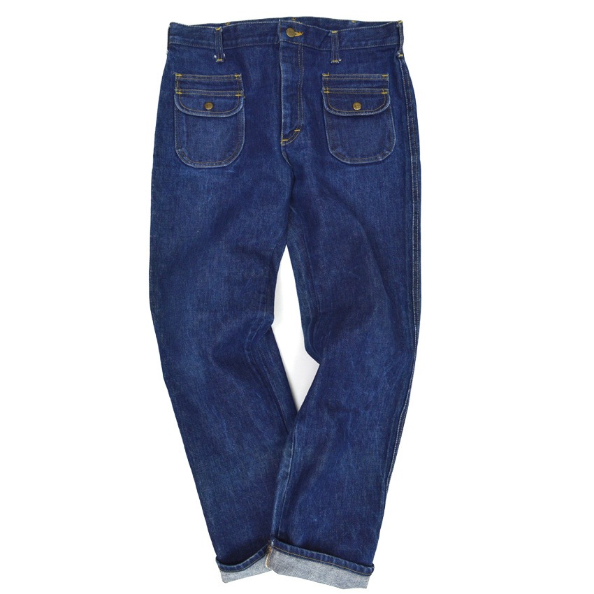 70's Lee 244-1347 デニムブッシュパンツ ストレート 濃紺 ...W34×L32
