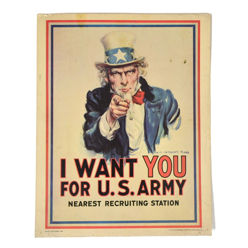 1983's アンクルサム ' I WANT YOU FOR U.S.ARMY ' リクルーティング ポスター ...