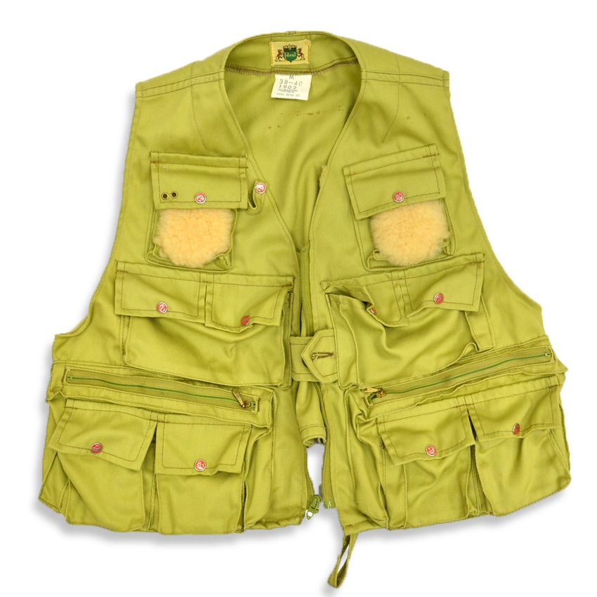 ～70's Ideal フィッシング ベスト ライムグリーン ... M