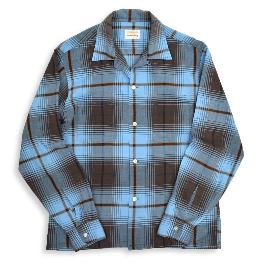 60's～ BRENT PLAID RAYON SHIRTS ... M