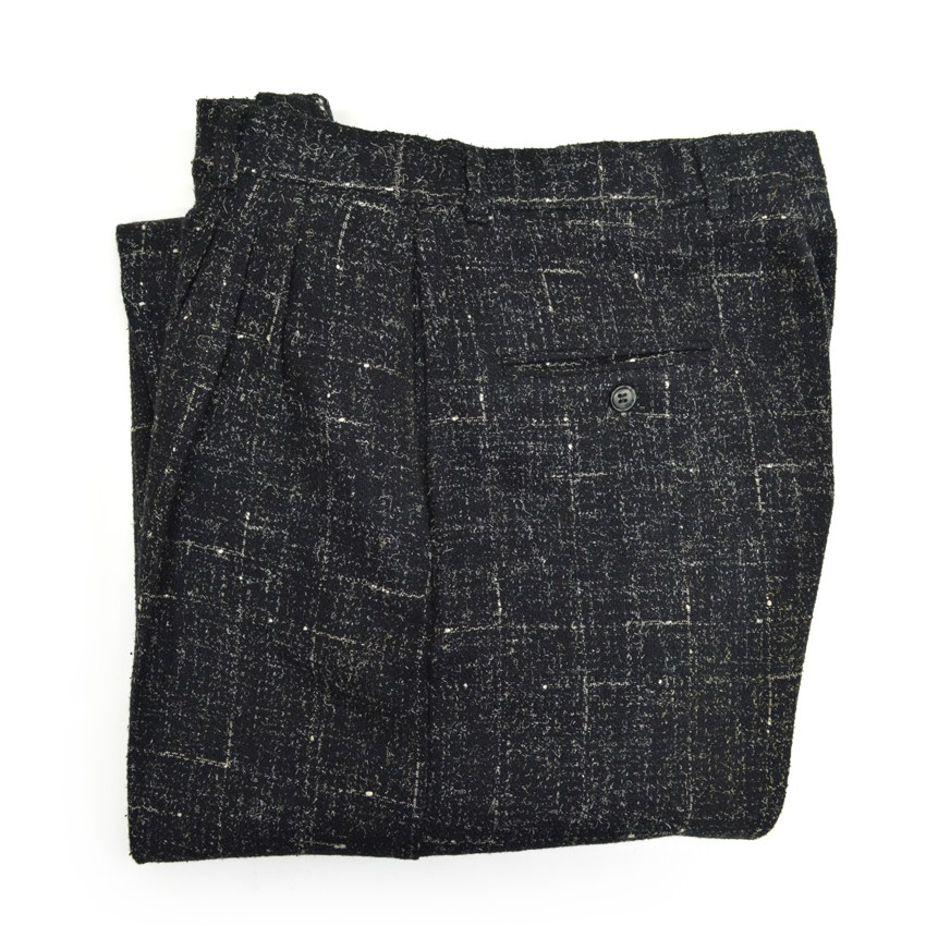 70's COTLER Fleck Pattern Black Wool Slacks ...