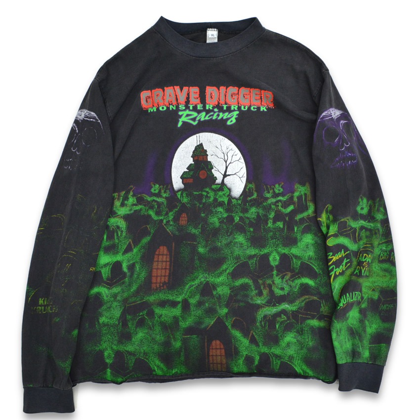 90's GRAVE DIGGER モンスタートラック ホットロッド ロンT ... XL