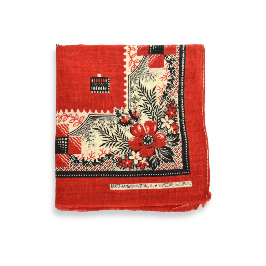 1880's～ MARTHA. WASHINGTON. S.H GREENE & SONS. TURKEY RED BANDANA...
