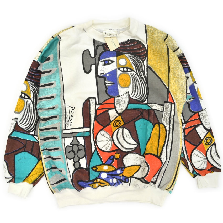 1980's～ Deadstock Picasso ピカソ 窓の前に座る女 All Over Print Sweat Shirt ... L