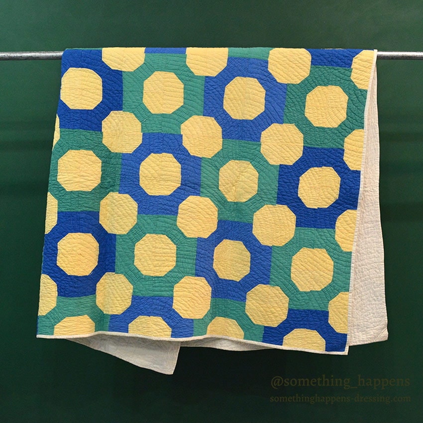 BOWTIE OCTAGON POP COLOR QUILT MINT ... 193cm/162cm