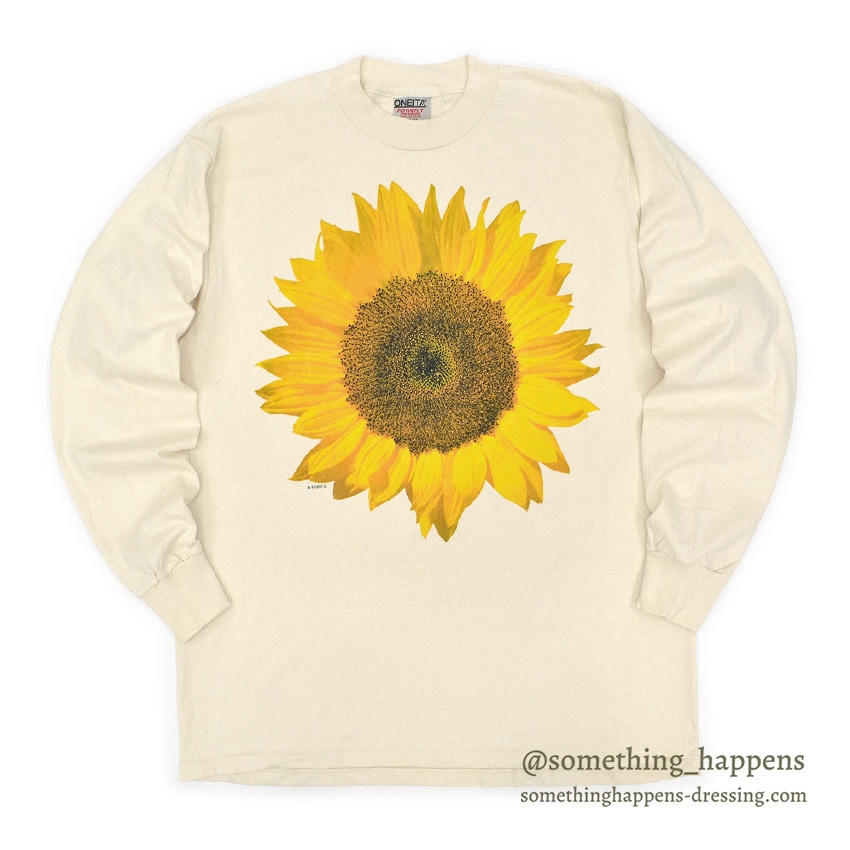 1990's DEADSTOCK ONEITA SUN FLOWER L/S T-SHIRT ... L