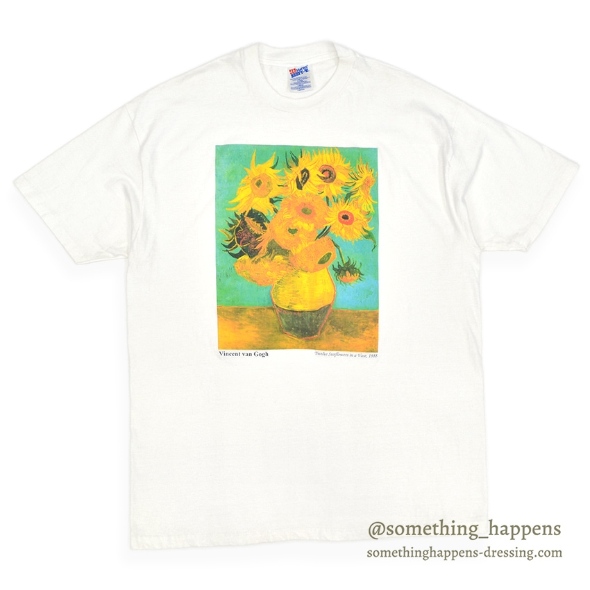 1990's HANES ゴッホ ひまわり ART PRINT T-SHIRT ... XL