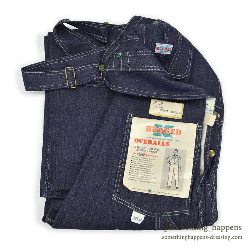 1970's DEADSTOCK RUGGED DENIM OVERALL ... W36/L34