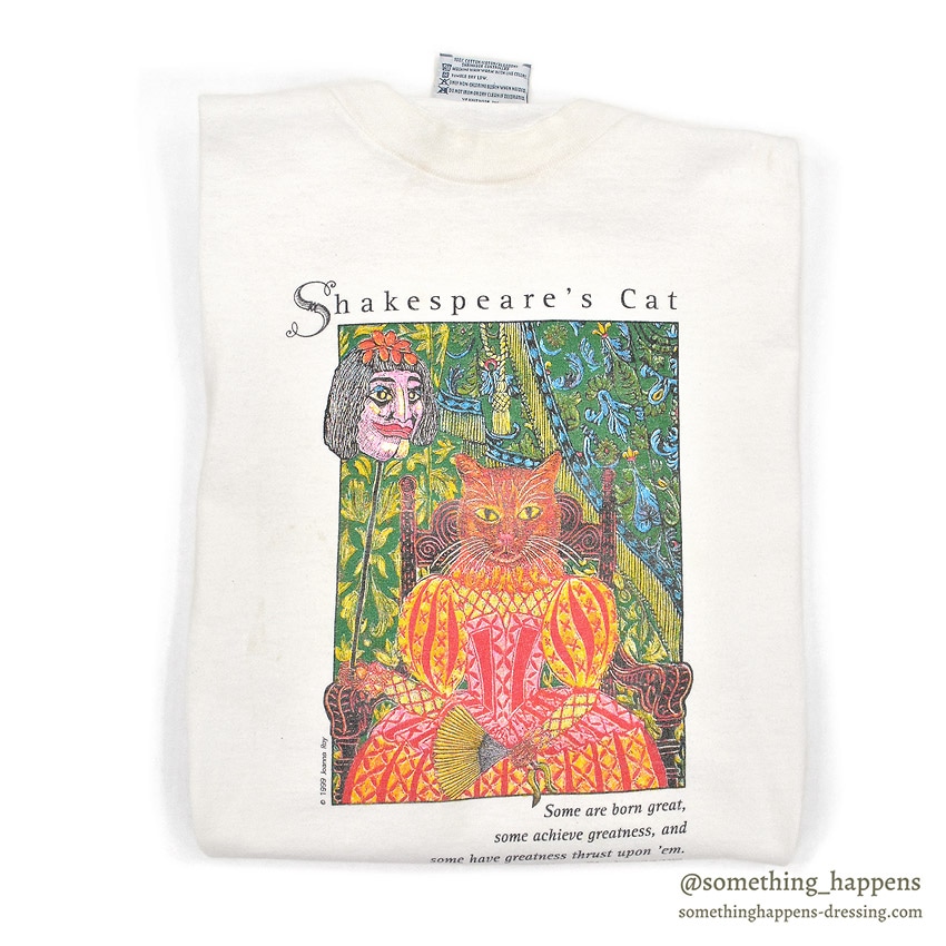 1990's Lee SHAKESPEARE'S CAT ART T-SHIRT ... L