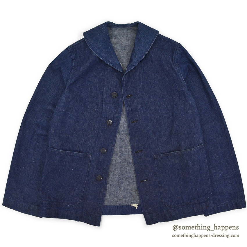 1940's U.S.NAVY WW2 SHAWL COLLAR DENIM JACKET DARK ...