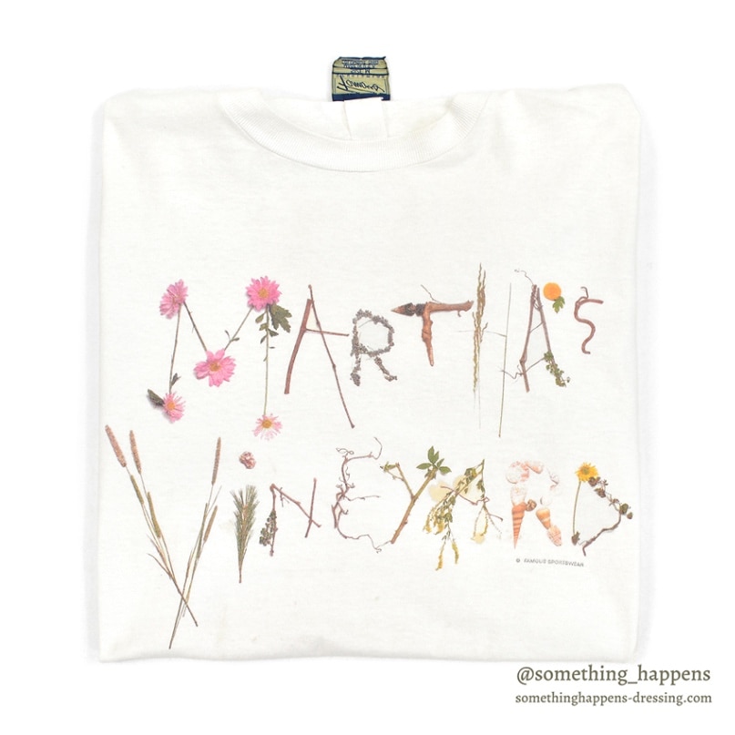 1990's FAMOUS SPORTSWEAR MARTHAS VINEYARD BOTANICAL T-SHIRT ... M