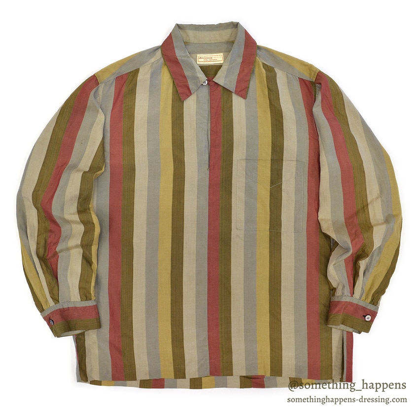 1950's~ OLD MULTI COLOR STRIPE PULLOVER SHIRT ...