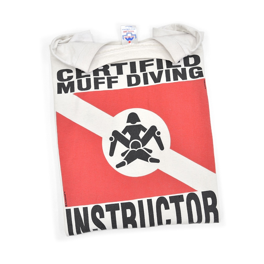 1990's H.L.MILLER CERTIFIED MUFF DIVING INSTRUCTOR T-SHIRT ... L