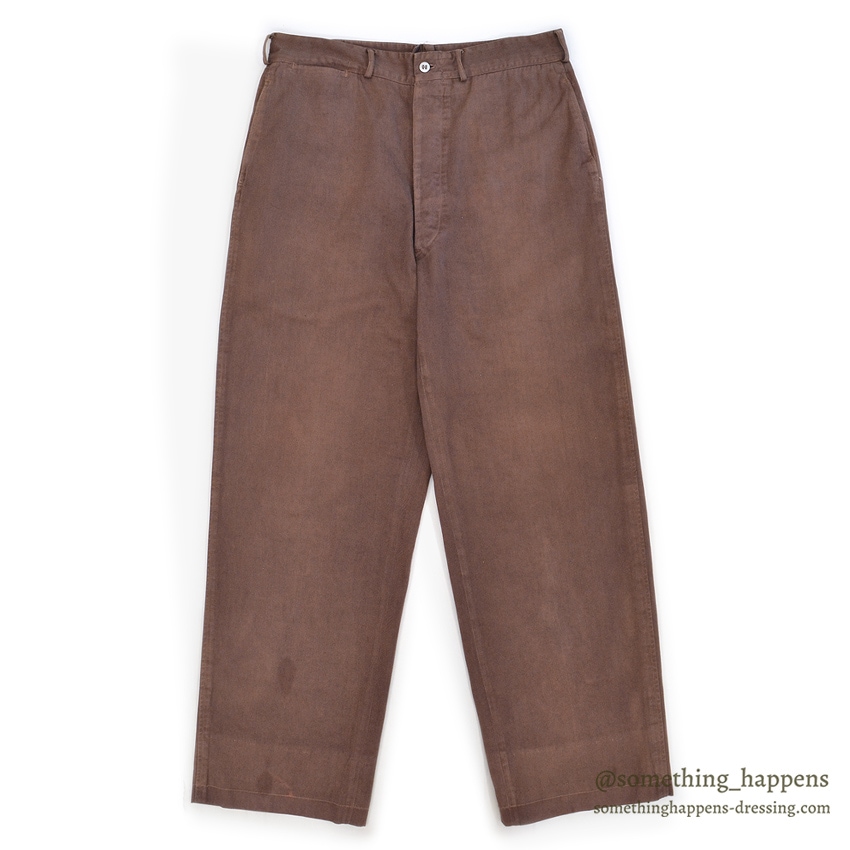 1960's OLD OVERDYED COTTON WORK PANTS ... W32/L31