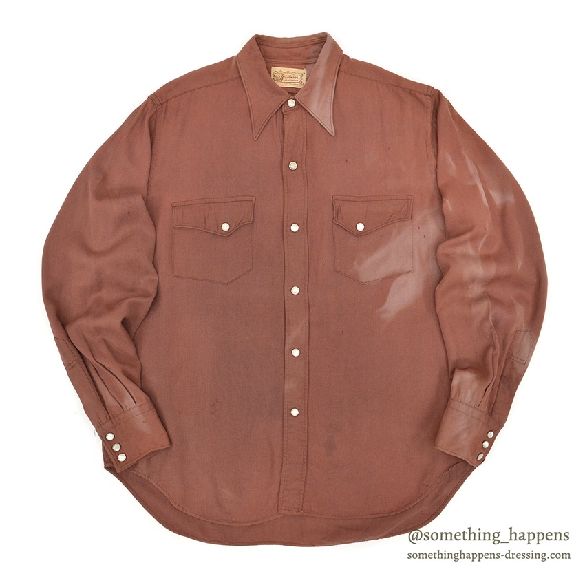 1940's WESTMOOR RAYON GABARDINE WESTERN SHIRT / SUN FADED ...