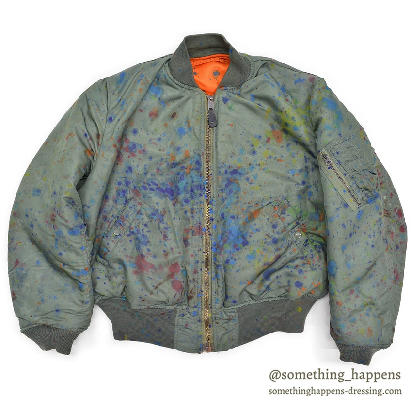 1960's U.S.A.F. MA-1 FLIGHT JACKET / PAINT SPLATTER ... L