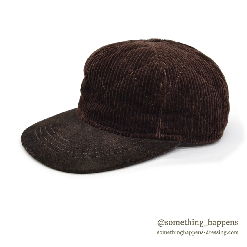 1990's EDDIE BAUER QUILTED CORDUROY CAP / BROWN ...