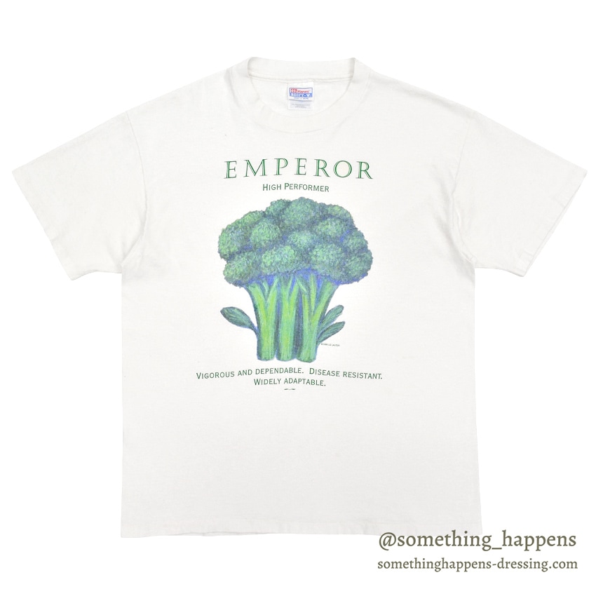 1990's HANES BROCCOLI EMPEROR HIGH PERFORMER PRINT T-SHIRT ... L