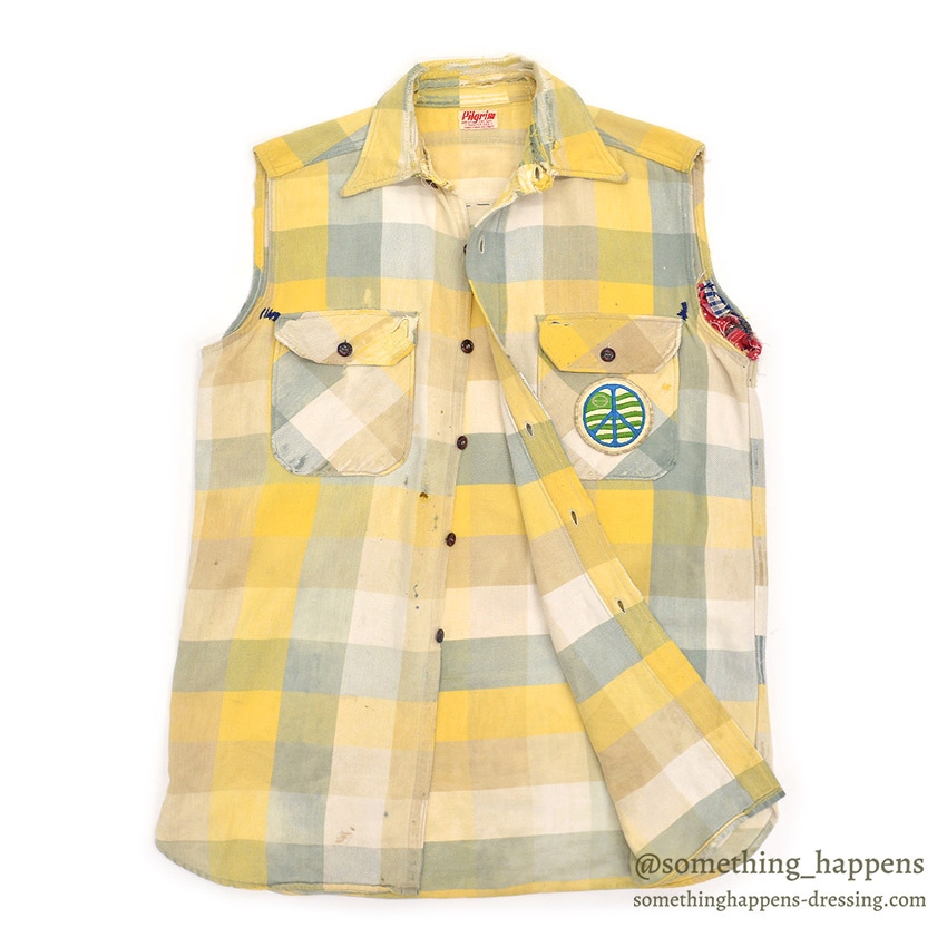 1950's PILGRIM BLOCK PLAID FLANNEL VEST / CUT OFF ...