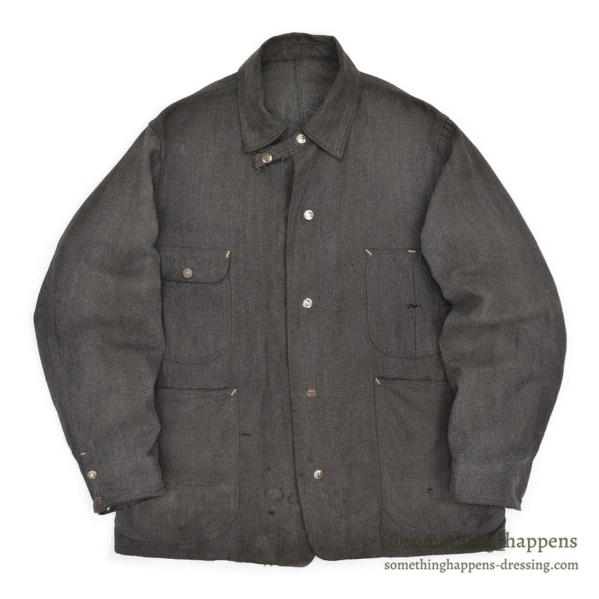1930's MONTGOMERY WARD SALT AND PEPPER COVERALL / CHIN STRAP & SNAP BUTTON ...