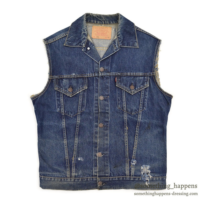 1960's LEVI'S 558 DENIM VEST / CHOPPED SLEEVE ... 42