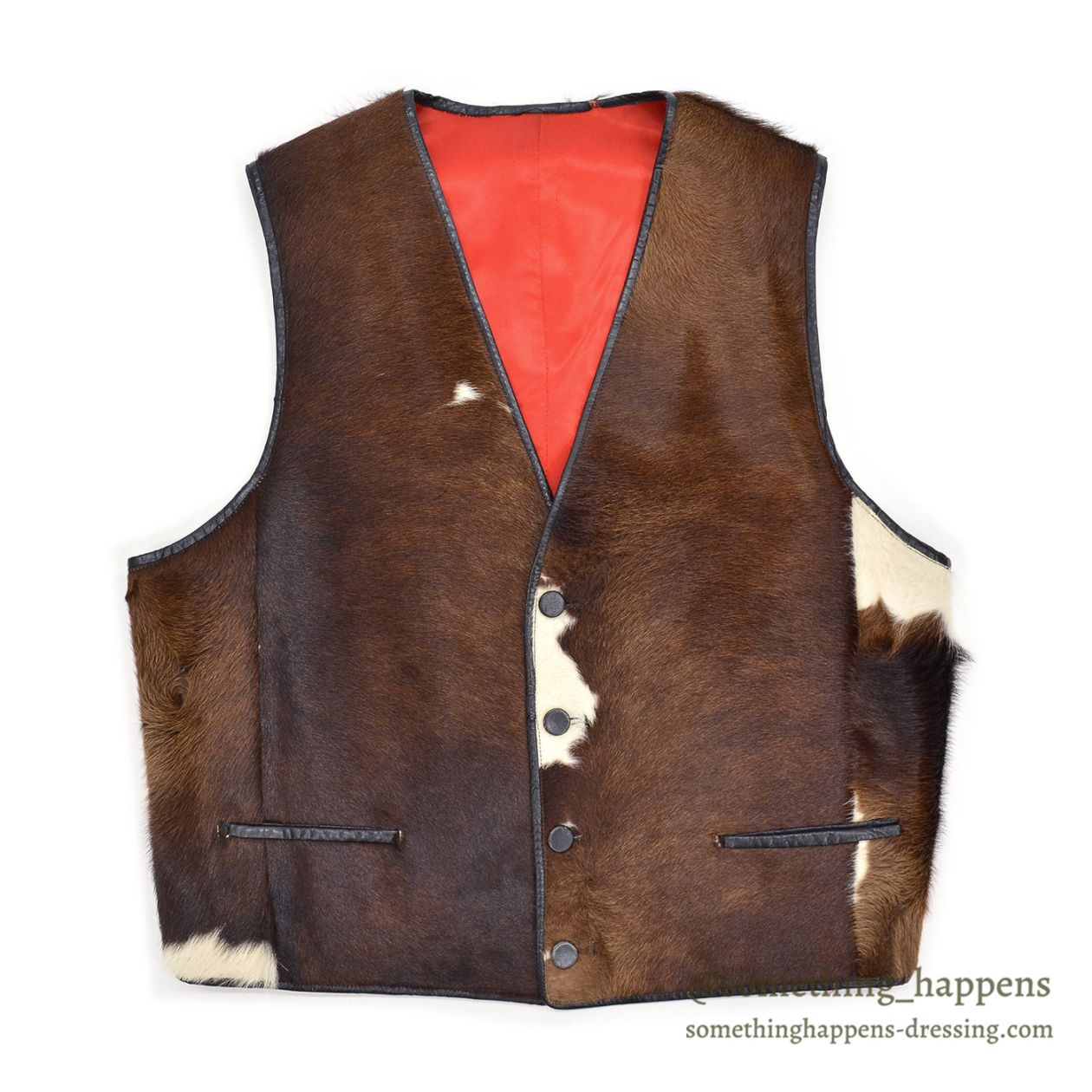 1960's HAIR ON COWHIDE LEATHER FUR VEST ...