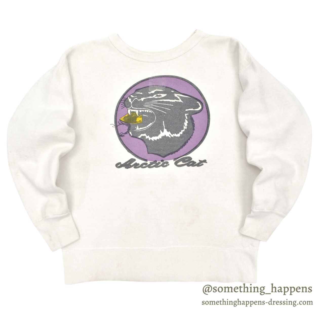 1960's DARBY ARCTIC CAT BLACK PANTHER PRINT SWEAT SHIRT ... XL