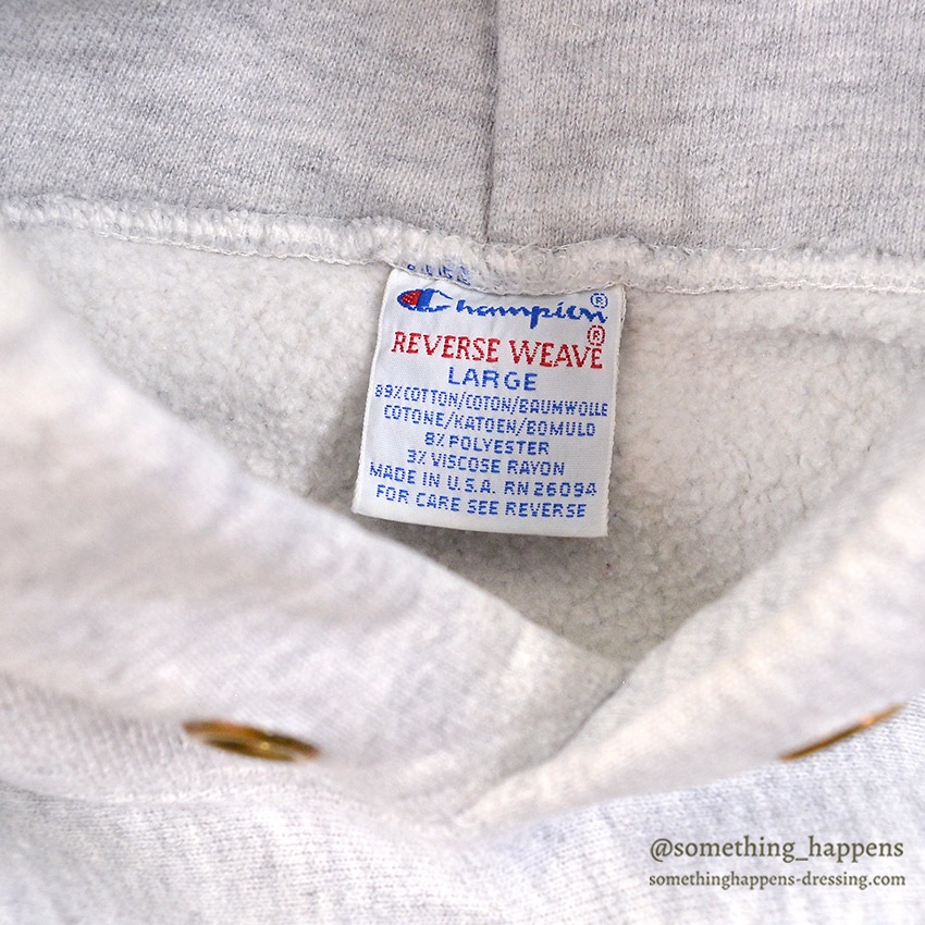 1990's CHAMPION REVERSE WEAVE SWEAT PARKA / TWO SIDED PRINT ... L