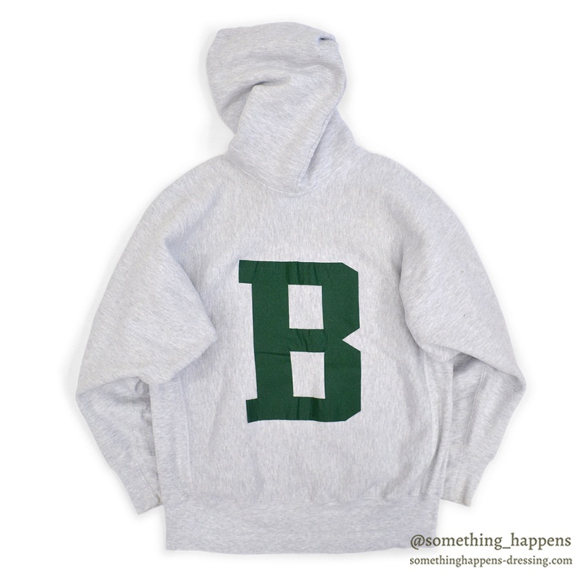 1990's CHAMPION REVERSE WEAVE SWEAT PARKA / TWO SIDED PRINT ... L