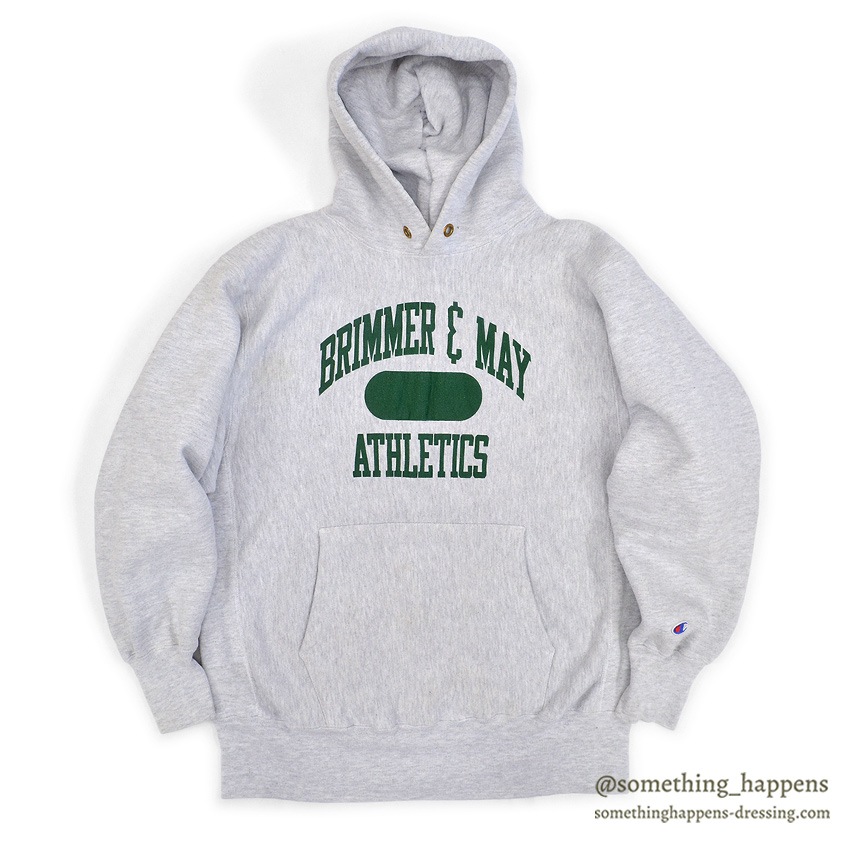 1990's CHAMPION REVERSE WEAVE SWEAT PARKA / TWO SIDED PRINT ... L