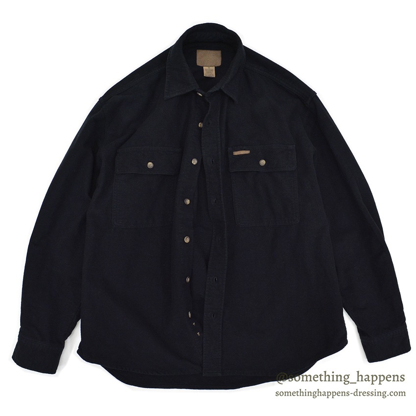 1990's COLD STORAGE BLACK CHAMOIS CLOTH SHIRT ... M |  TOPS SOLD ...