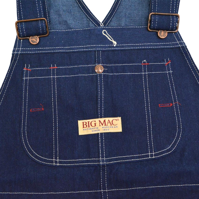 ～90's Deadstock BIGMAC エプロン付 ダブルニー デニムオーバーオール ...36×34