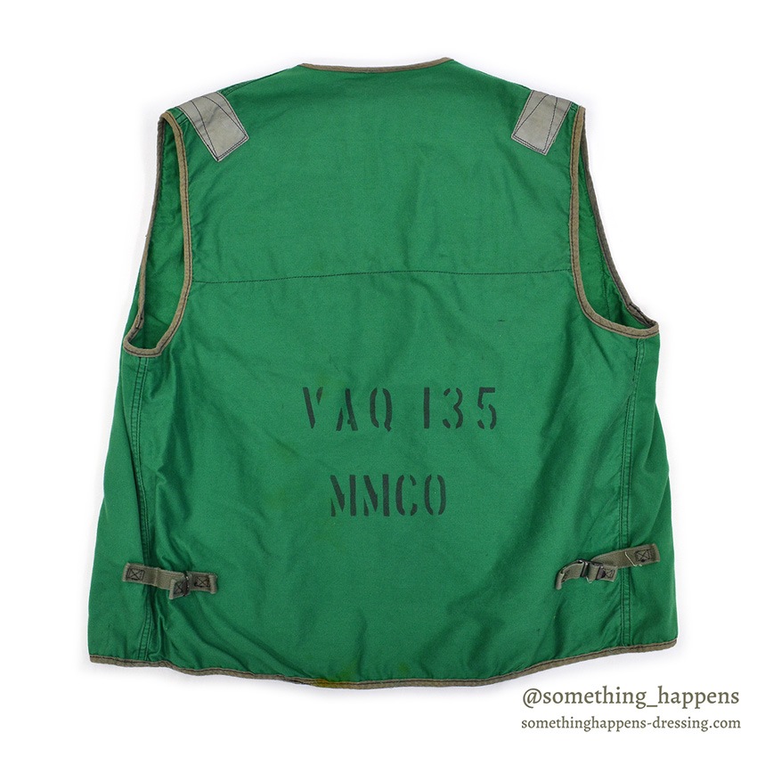 1980's U.S.NAVY LIFE PRESERVER VEST MARKⅠ GREEN / STENCIL ... L