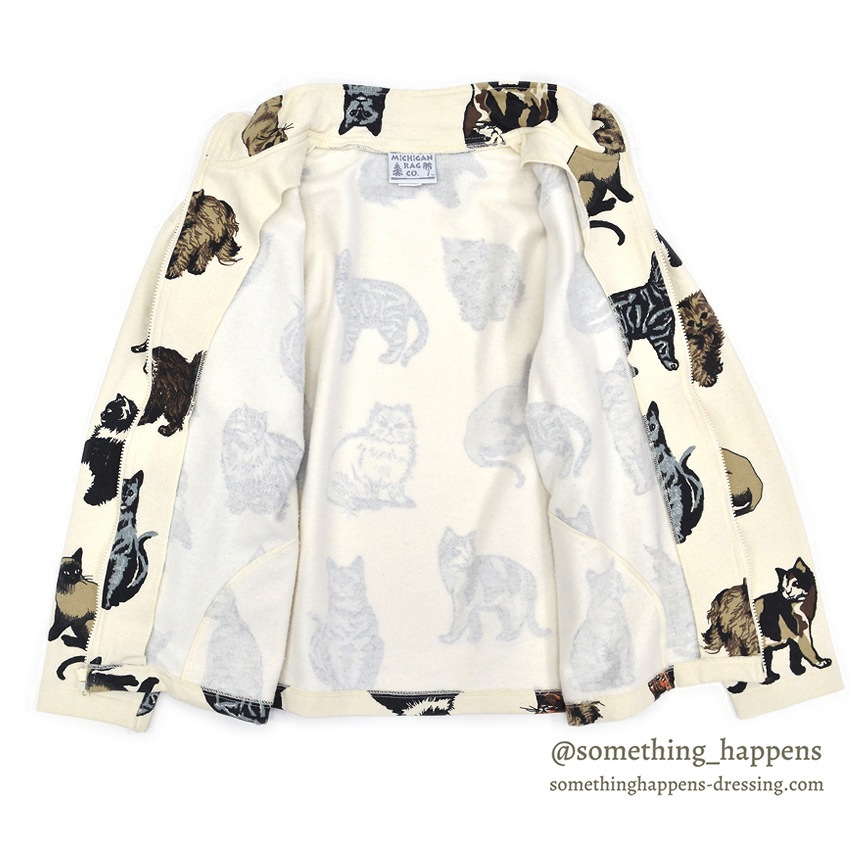 1990's MICHIGAN RAG CO. ALL OVER CATS PRINT JACKET