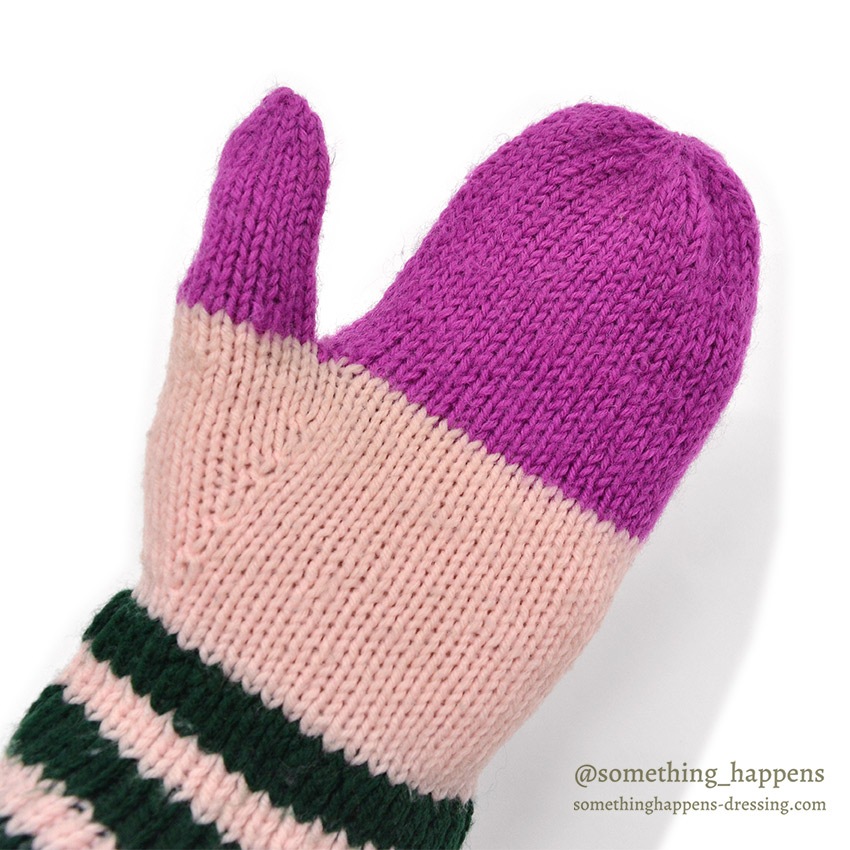 1960's HOME MADE HAND KNIT MITTENS 1 ...
