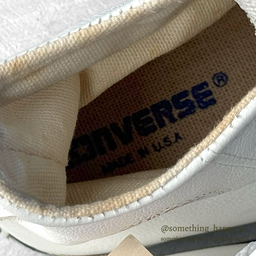 1990's DEADSTOCK CONVERSE ALL STAR HI / WHITE GLOVE LEATHER ... US8