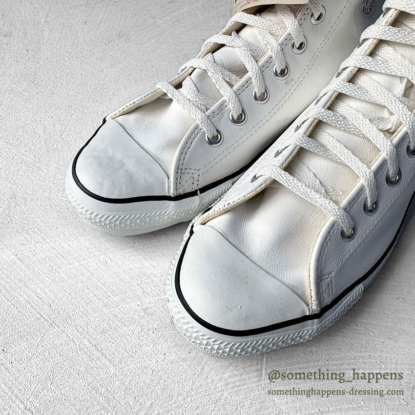 1990's DEADSTOCK CONVERSE ALL STAR HI / WHITE GLOVE LEATHER ... US8