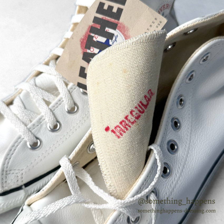 1990's DEADSTOCK CONVERSE ALL STAR HI / WHITE GLOVE LEATHER ... US8