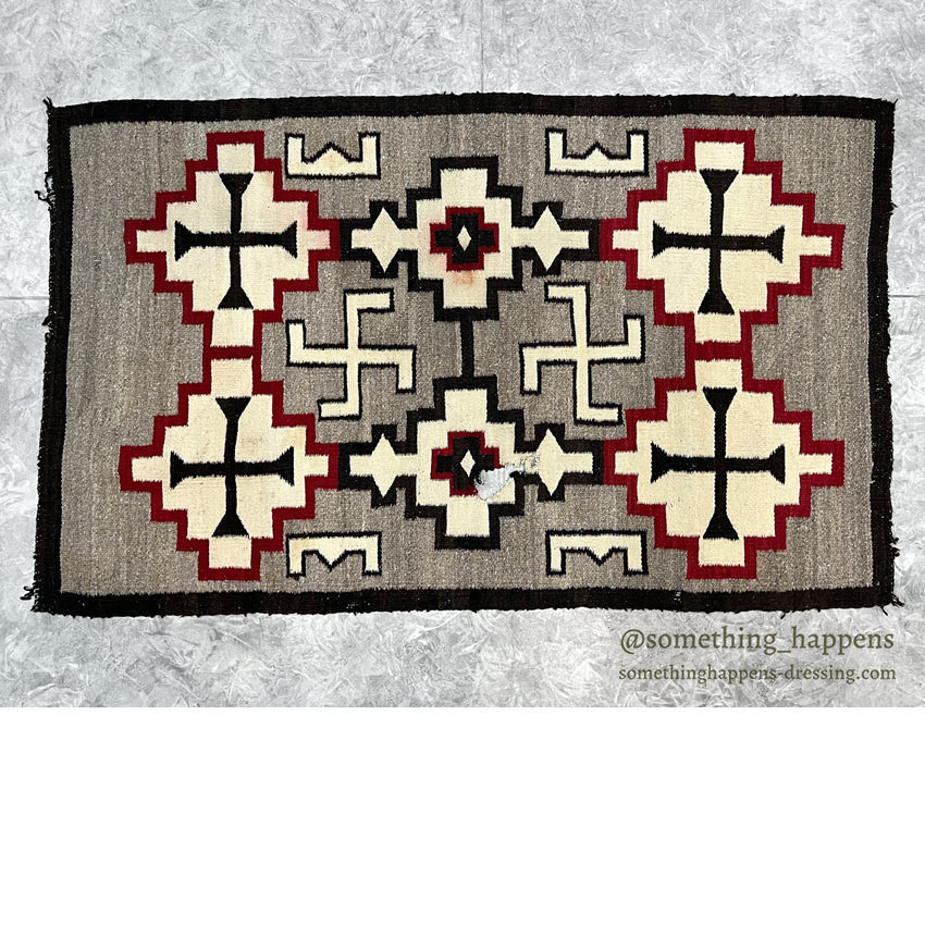 c.1920's NAVAJO RUG WHIRLING LOGS SWASTIKA ... 156cm/95cm